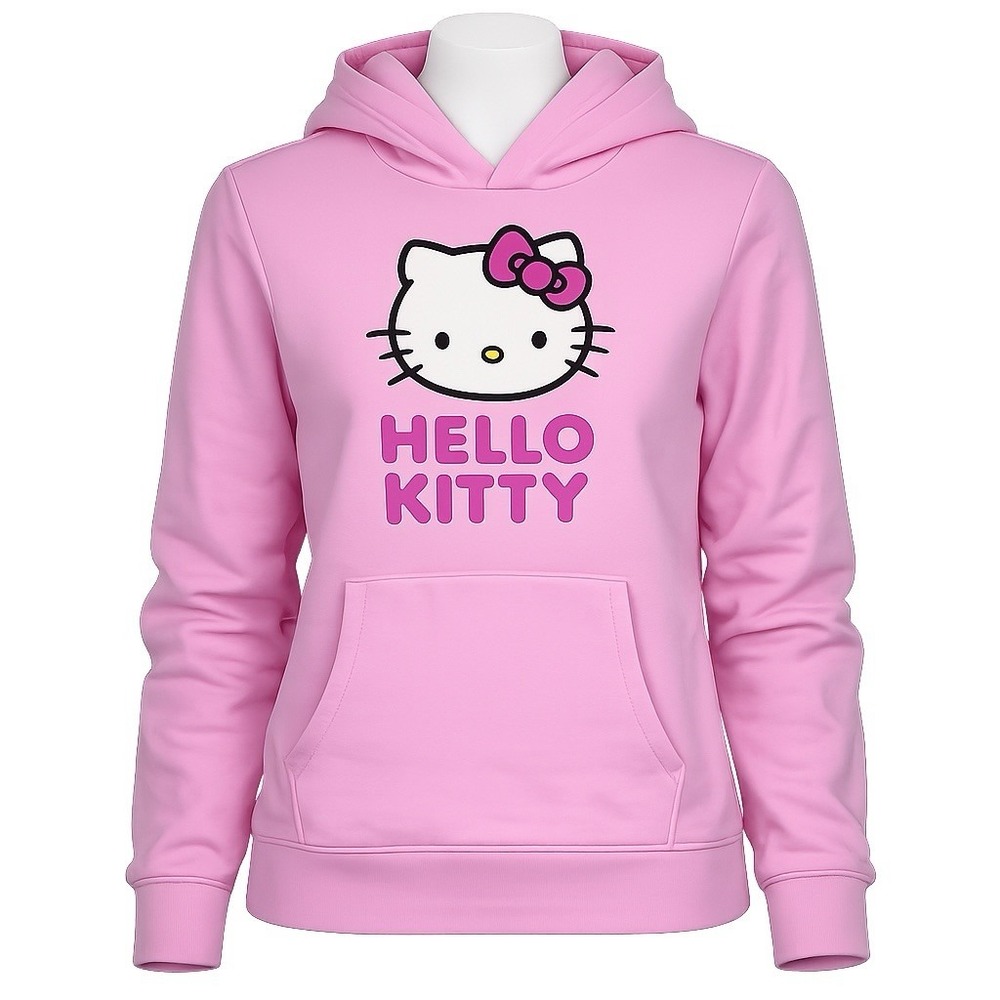 Hello Kitty Sanrio Girls XXL 18 Pink Graphic Pullover Hoodie Sweatshirt 2024